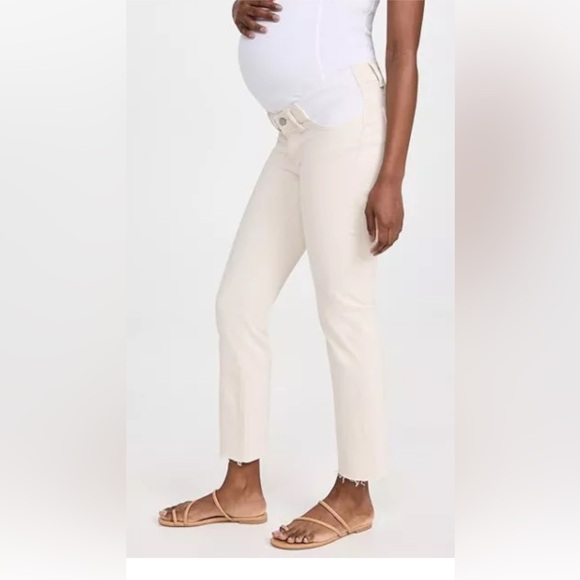 DL 1961 Patti Straight Maternity Jeans -Ecru- Size 31- NEW WITH TAGS - Picture 1 of 6